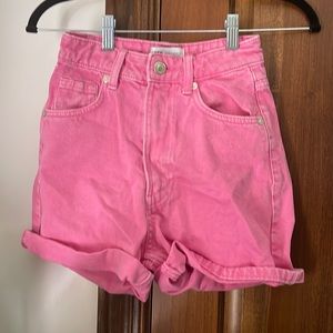 Women’s Zara Pink Denim Shorts Size 0